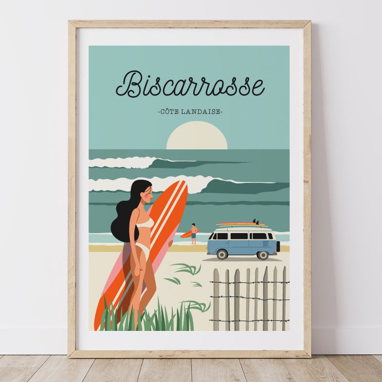 Affiche BISCARROSSE - Côte Landaise