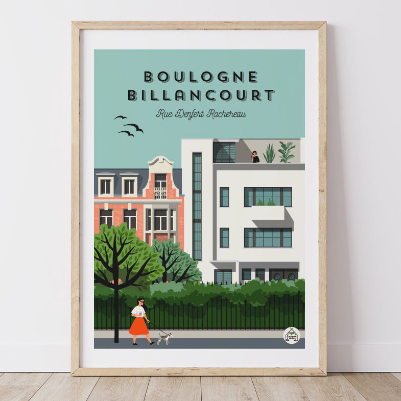 Affiche BOULOGNE-BILLANCOURT - Rue Denfert Rochereau