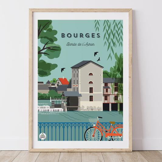 Affiche BOURGES - Bords de l'Auron