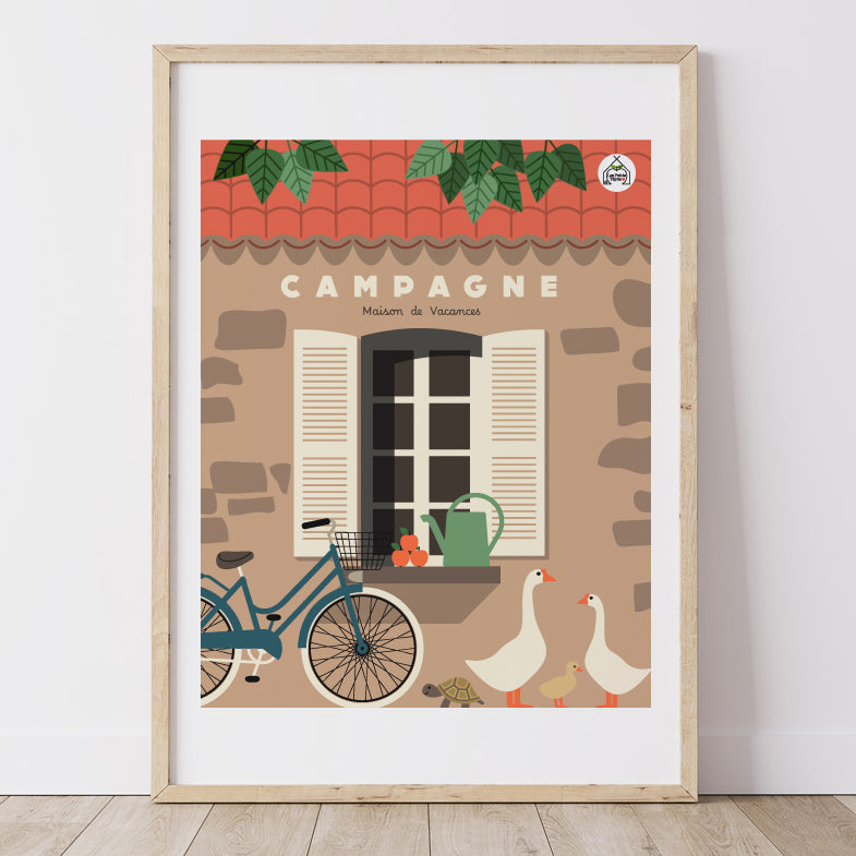 Affiche Campagne - maison de Vacances