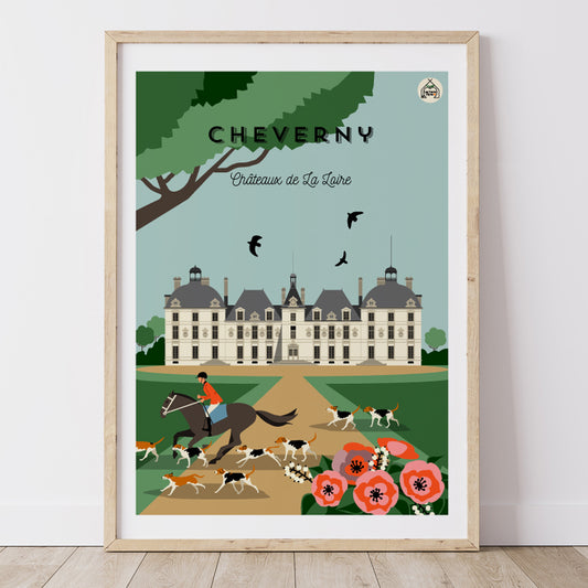Affiche CHEVERNY - Châteaux de la Loire