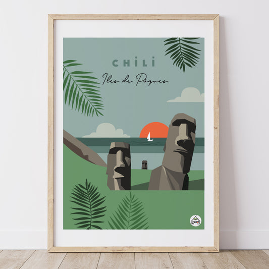 Affiche CHILI - Île de Pâques