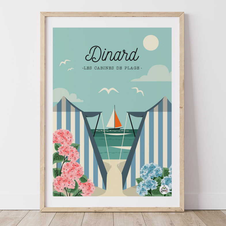 Affiche DINARD - Les Cabines de Plage