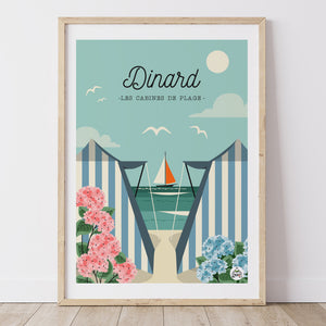 Affiche DINARD - Les Cabines de Plage