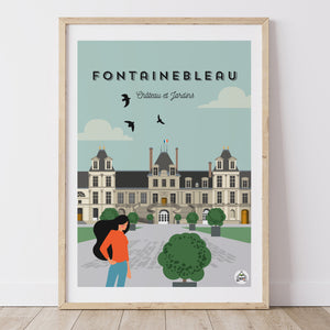 Affiche FONTAINEBLEAU - Château et Jardins