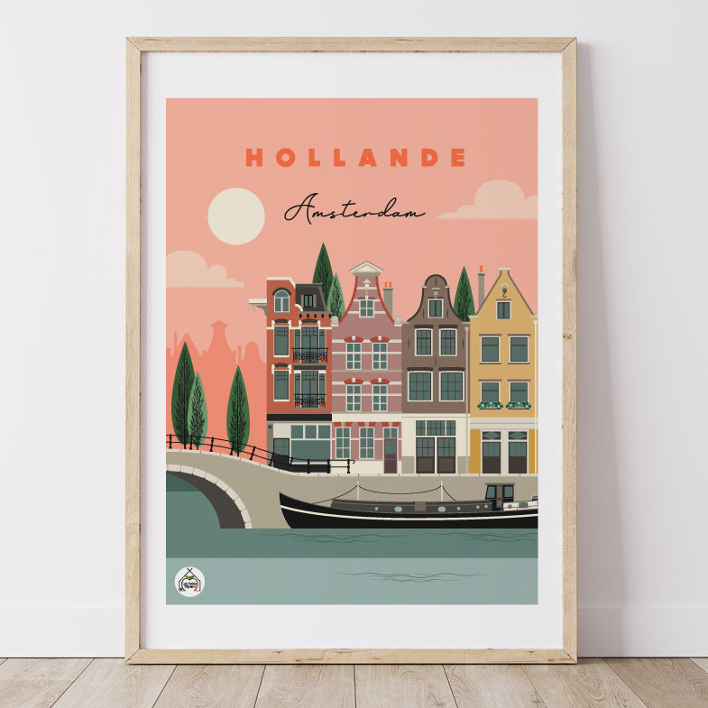 Affiche HOLLANDE - Amsterdam