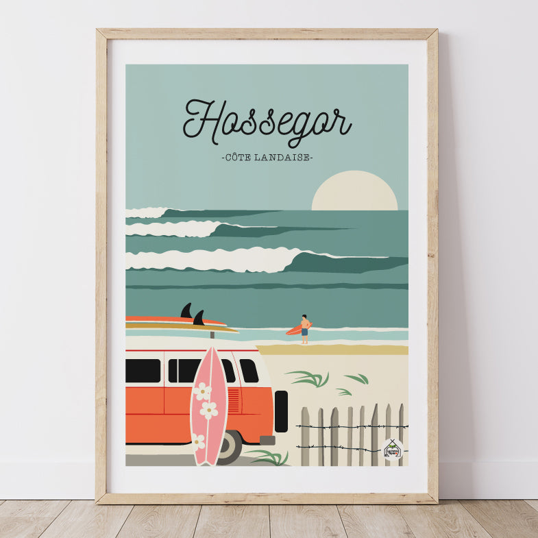 Affiche HOSSEGOR - Côte Landaise