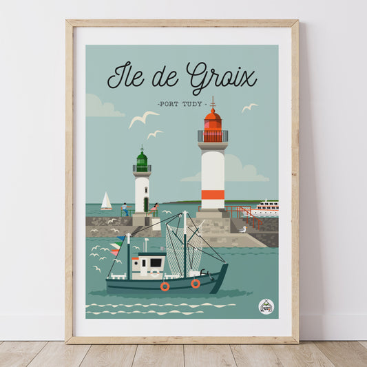 Affiche ILE DE GROIX - Port Tudy