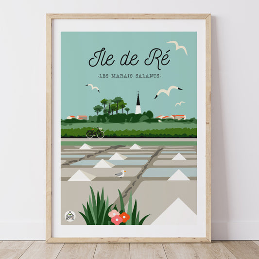 Affiche ILE DE RE - Les Marais Salants