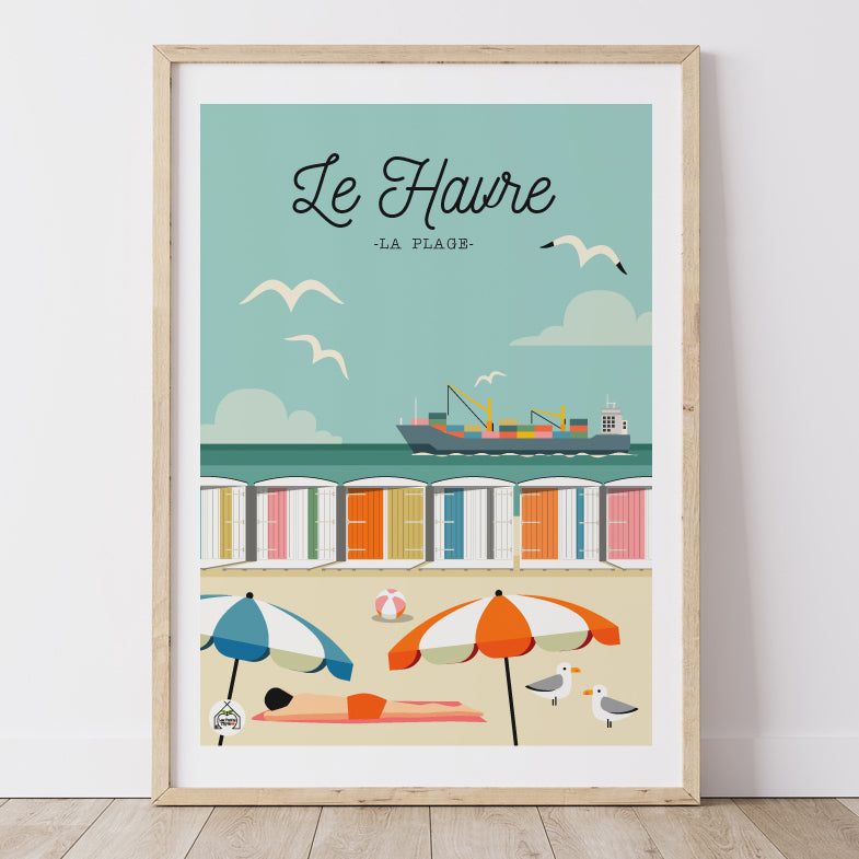 Affiche LE HAVRE - La Plage