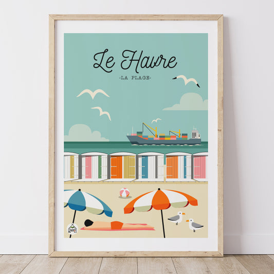 Affiche LE HAVRE - La Plage