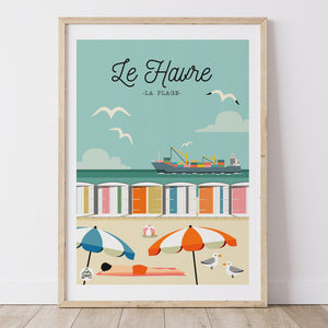 Affiche LE HAVRE - La Plage