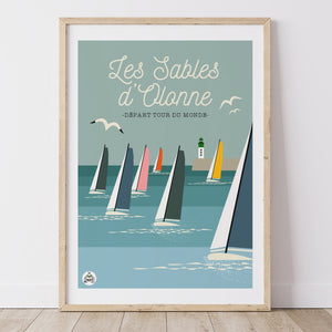 Affiche LES SABLES D'OLONNE - Départ Tour du Monde
