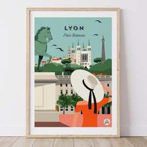 Affiche LYON - Place Bellecour