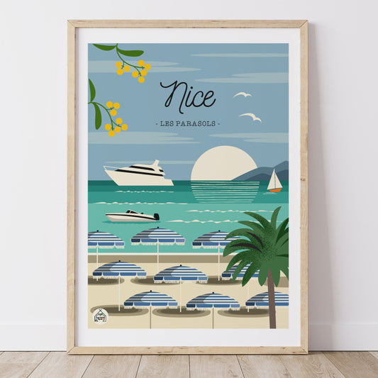 Affiche NICE - Les Parasols
