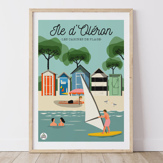 Affiche ILE D'OLERON - Les Cabines de Plage