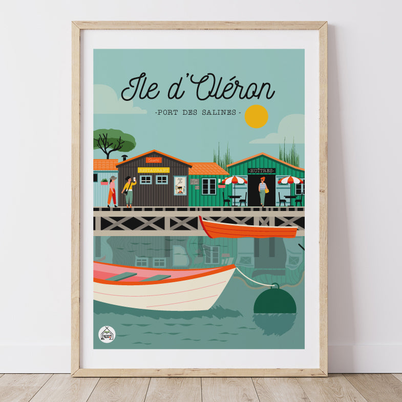 Affiche ILE D'OLERON - Le Port des Salines