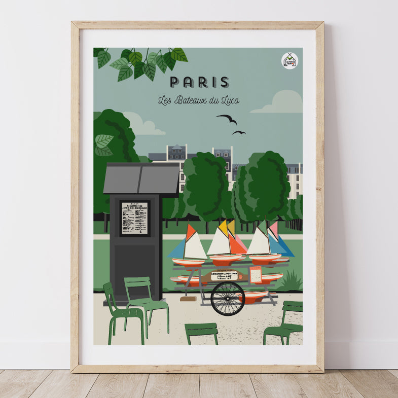 Affiche PARIS - Les Bateaux du Luco