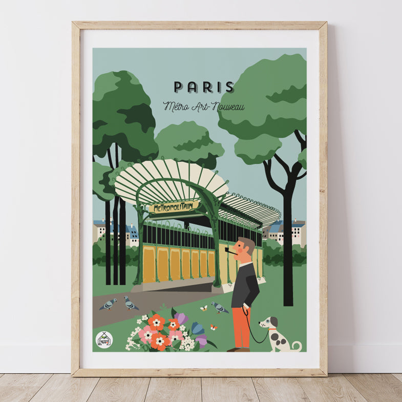 Affiche PARIS - Métro Art-Nouveau