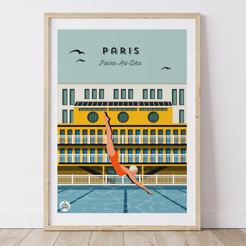 Affiche PARIS - Piscine Art-Déco