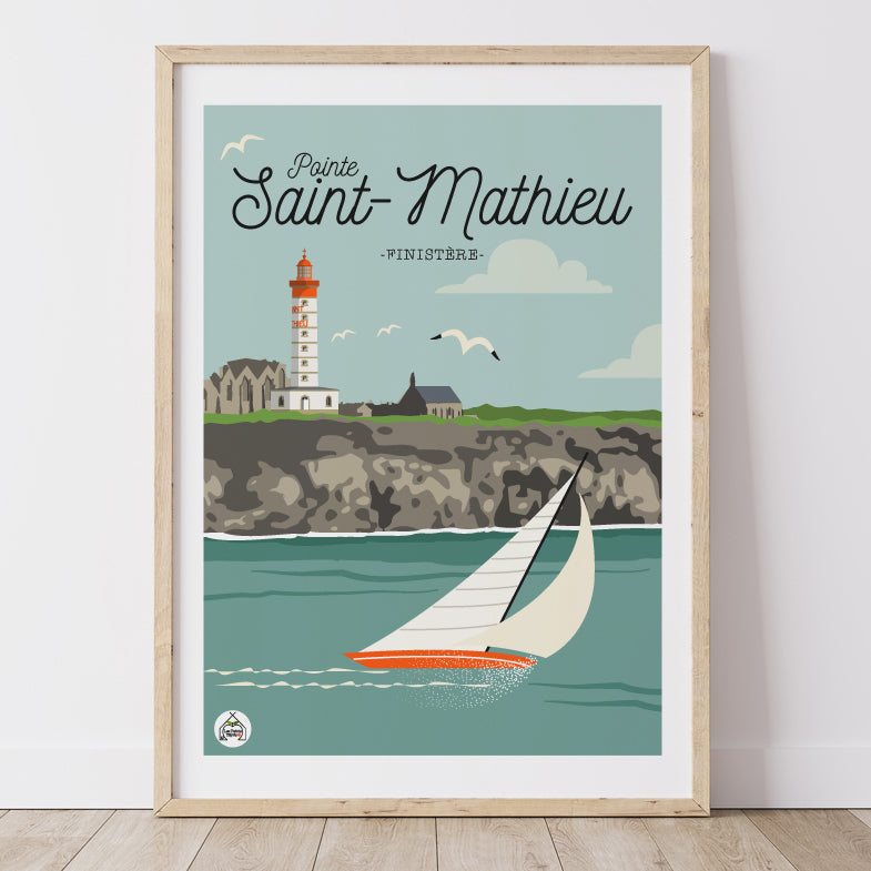 Affiche BRETAGNE - Pointe Saint-Mathieu/ Finistère