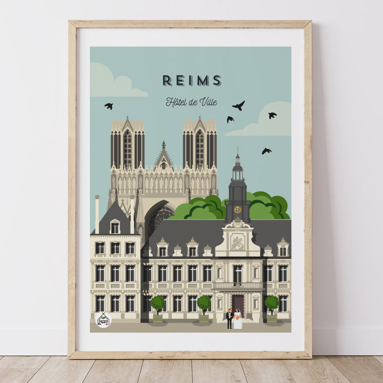 Affiche REIMS - Hôtel de Ville