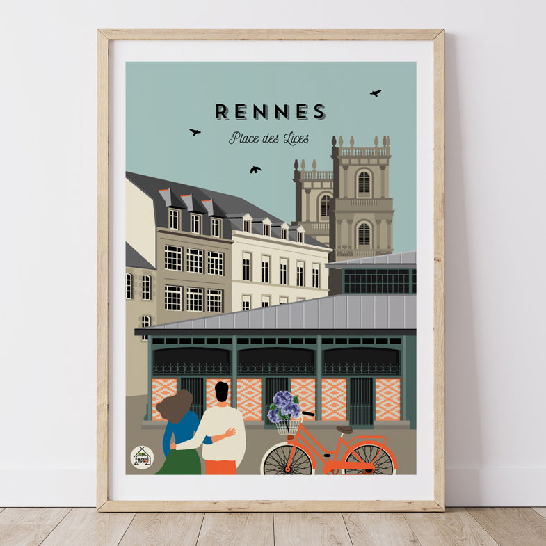 Affiche RENNES - Place des Lices