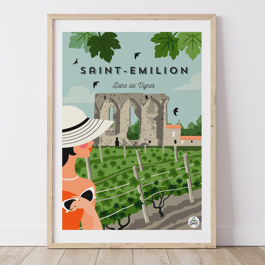 Affiche SAINT EMILION - Dans les Vignes