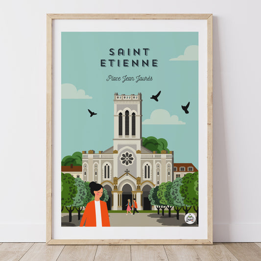 Affiche SAINT-ETIENNE -Place  Jean Jaurès