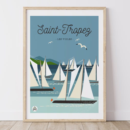 Affiche SAINT-TROPEZ - Les Voiles