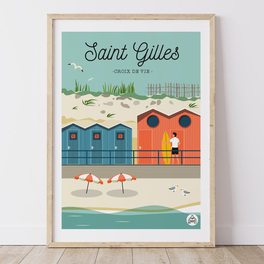 Affiche SAINT GILLES - Croix de Vie Les Cabines