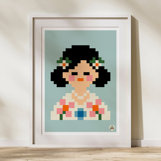Affiche Pixel - Suzuki Moto