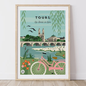 Affiche TOURS - Les Bords de Loire