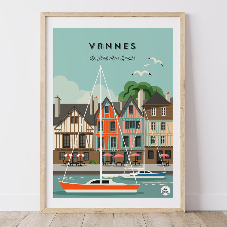 Affiche VANNES - Le Port Rive Droite