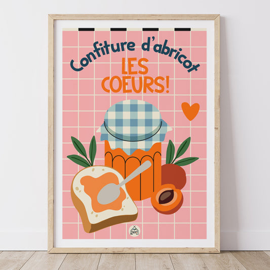 AFFICHE CUISINE - Confiture d'abricot les coeurs!