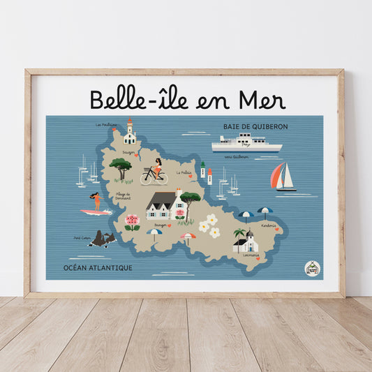 Affiche Carte Côtière BELLE-ÎLE-EN-MER