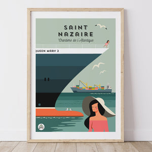 Affiche SAINT-NAZAIRE - Les Chantiers de l'Atlantique
