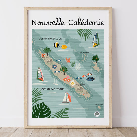 Affiche NOUVELLE-CALEDONIE - Carte Côtière