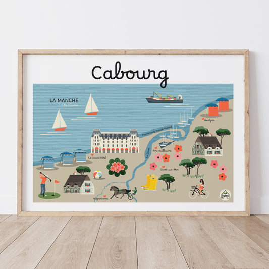 Affiche Carte Côtière CABOURG