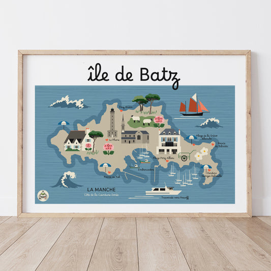 Affiche Carte Côtière ILE DE BATZ