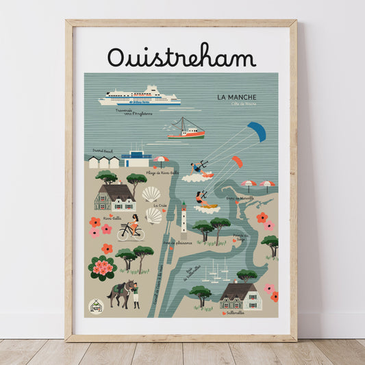 Affiche Carte Côtière OUISTREHAM