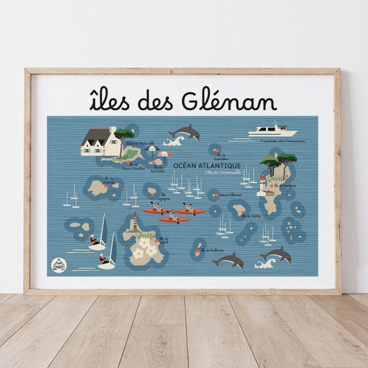 Affiche Carte Côtière ILES DES GLENAN
