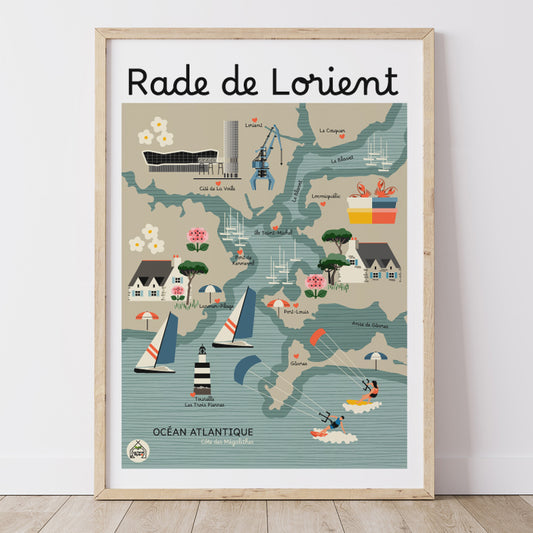 Affiche Carte Côtière RADE DE LORIENT