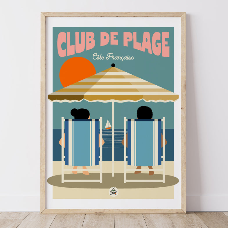 AFFICHE CLUB de PLAGE - Côte Française