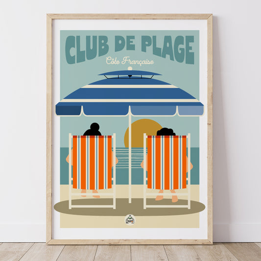 AFFICHE CLUB de PLAGE - Côte Française