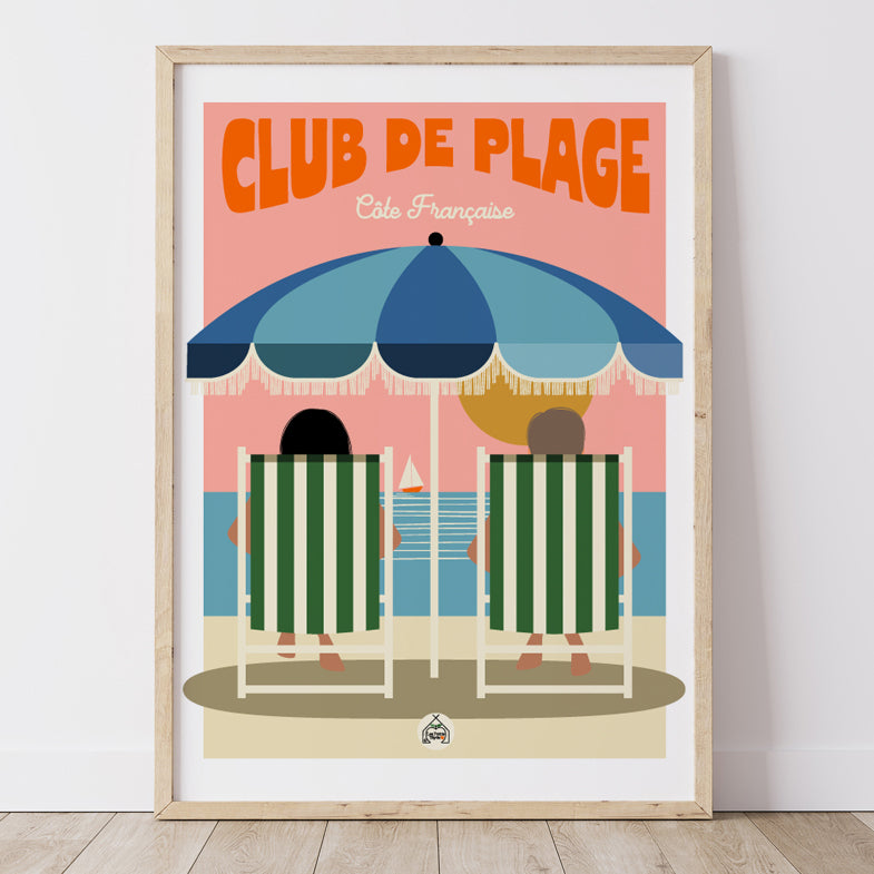 AFFICHE CLUB de PLAGE - Côte Française