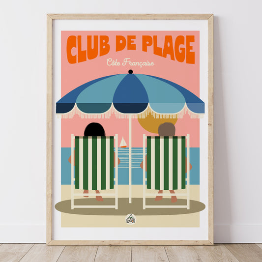 AFFICHE CLUB de PLAGE - Côte Française