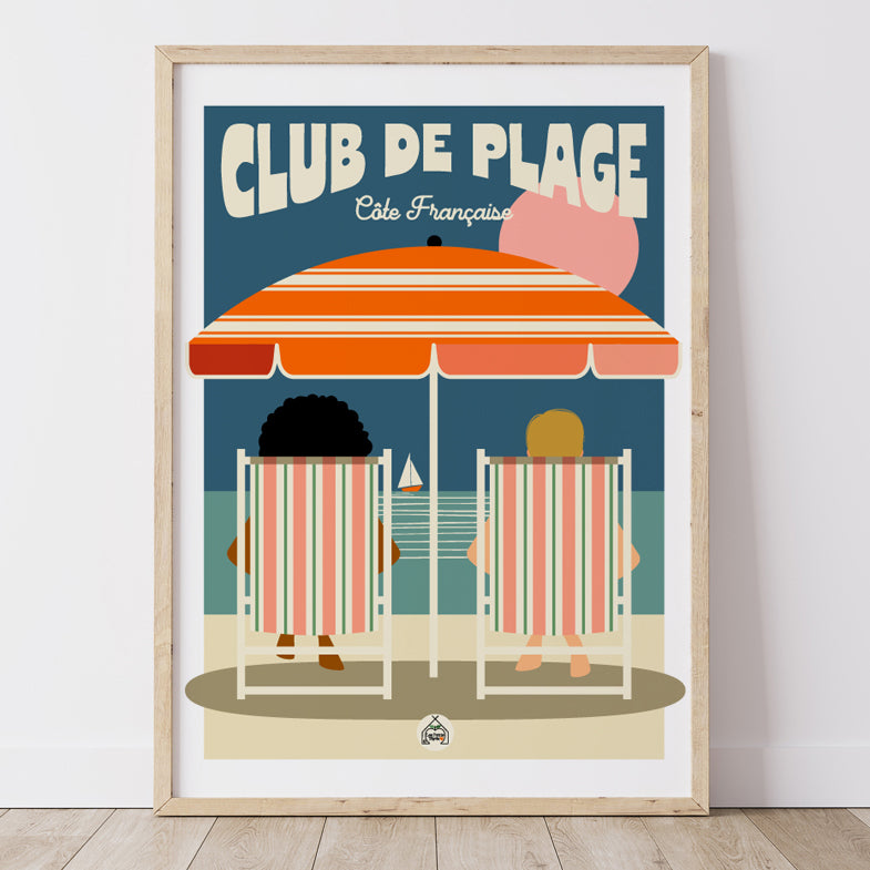AFFICHE CLUB de PLAGE - Côte Française