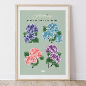 Affiche BRETAGNE FOREVER - Hortensias
