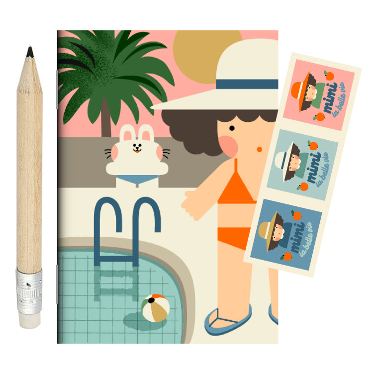 Mini papeterie Mimi à la piscine!